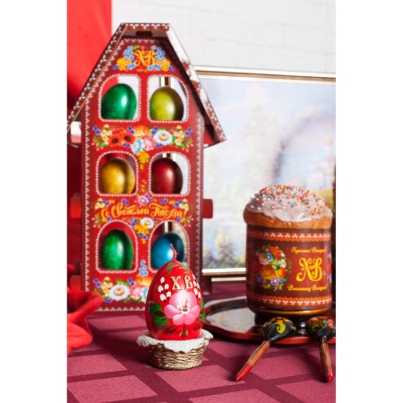 Decorative candle "Easter egg in a basket"-5
