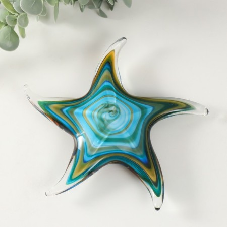 Souvenir Glass "Sea Blue Star" under Murano glass 15.5x15x4 cm mix-1