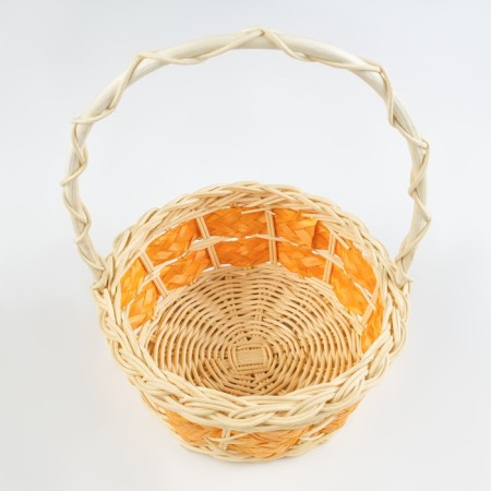 A set of wicker baskets from 3: D20 H 8/27; D17 H 7 H 25; D13 H 6 H 21 cm. (Ratan)-4