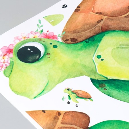 Sticker Plastic Interior Color "Turtle in Flower Venochka" 40x60 cm-2