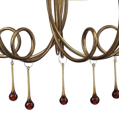 Suspended chandelier Mantra Paola, E14, 5x20W, 532 mm, matte gold color-4