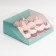 Confectionery box with PVC lid, packaging, Tiffany, 25 x 22.5 x 10 cm