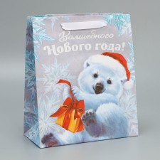 Craft vertical “Mishutka” package, ml 23 x 27 x 11.5 cm, New Year