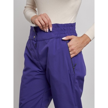 Warmed female trousers, size 42, purple color-4