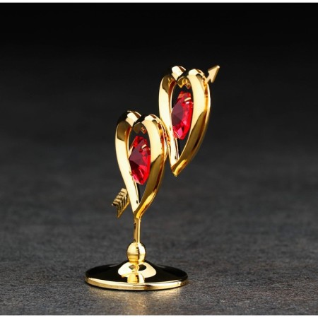 Souvenir "Two hearts with an arrow", 7 × 6 × 3 cm, with crystals-1
