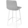 Baric stool for metal/velor, white/gray 43x42x93 cm
