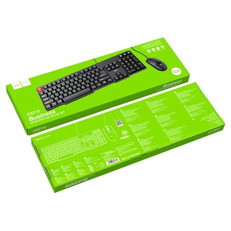 Keyboard set + Hoco GM16 mouse, wired, membrane, cable 1.2 m, black-5
