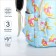 Set of a youth backpack from textiles, a shoper bag, blue color