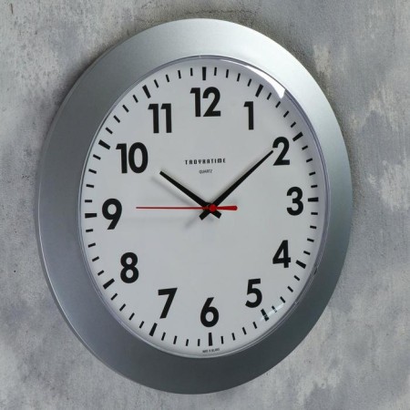 Wall clock, series: classic, D-30 cm, silver rim-1