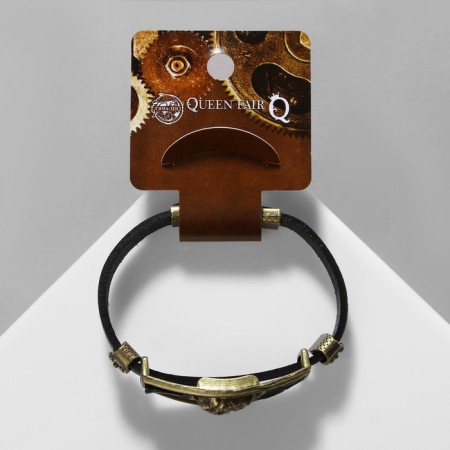 Bracelet Unisex "Atlant" tiger, black color with black gold, 22 cm-2