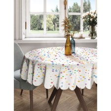 The tablecloth on the New Year Confetti table, Round, Saten, D = 150 cm