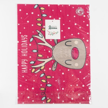 New Year's napkin on the table "Happy Holid" PVC, 40x29 cm-3