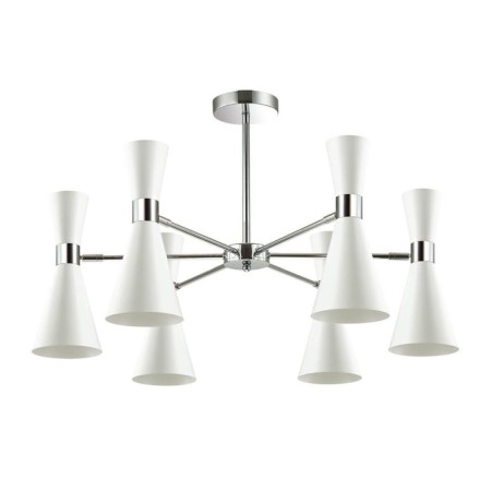 QUINN 6x60W E14 chandelier chrome, white 75x75x44.5cm-1