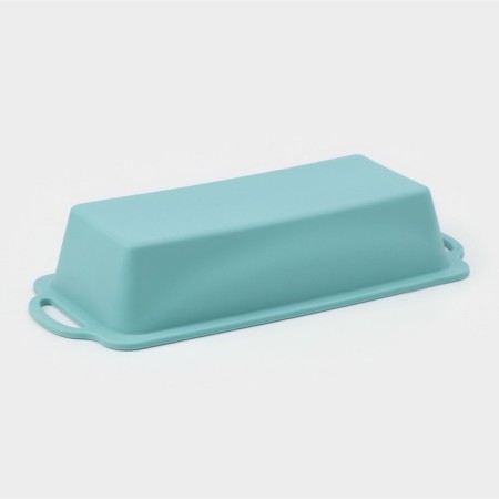 Silicone form for baking "Bread", 31.5 × 14 × 6.5 cm, turquoise color-3