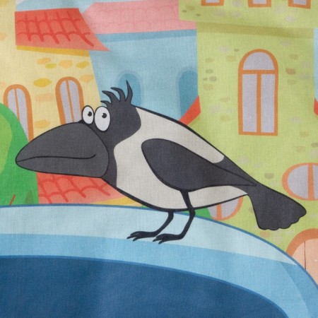 Bed Blue Blue Tractor "City" 112x147 cm, 60x120+20 cm, 40x60 cm, 100% cotton, tilon 125g/m2-2