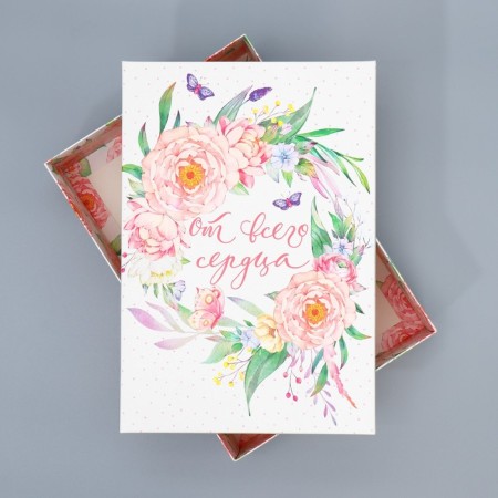 Gift folding box, packaging, "flowers", 30 x 20 x 9 cm-3