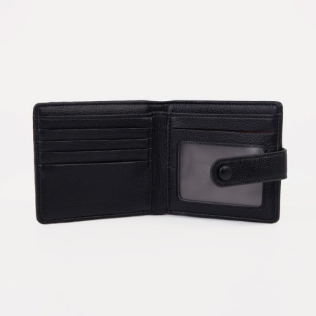 Women's wallet on the button, black color-2