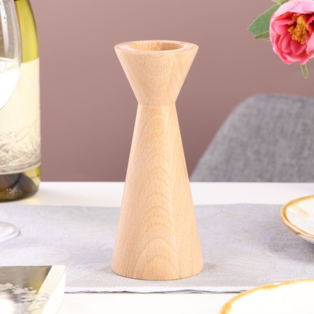 Candlestick, model No. 5, 7 x 17 cm, beech-1