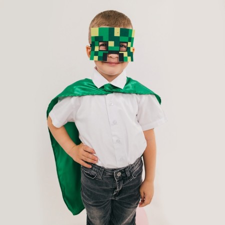 Carnival set "Cube-Mir" raincoat and mask, green-4