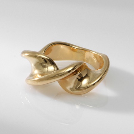 Ring Metal "Trend" twisted, color gold, size 18