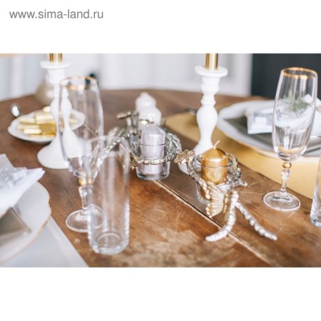 Set of candles "Column", 4 pieces, gold 7x3.8 cm-4