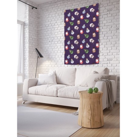 Decorative panel with photo printing "Toy to the Christmas tree", vertical, size 100x150 cm