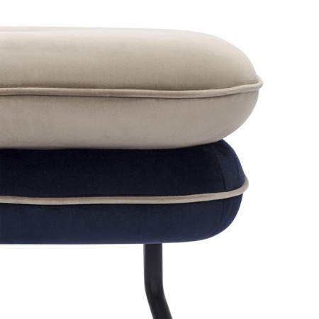 PEA PEA, 497 × 403 × 425 mm, velor, beige color / dark blue-3