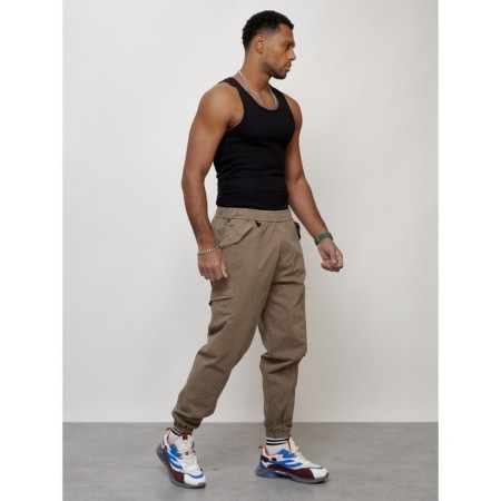 Cargo jeans men, size 44-46, beige color-1