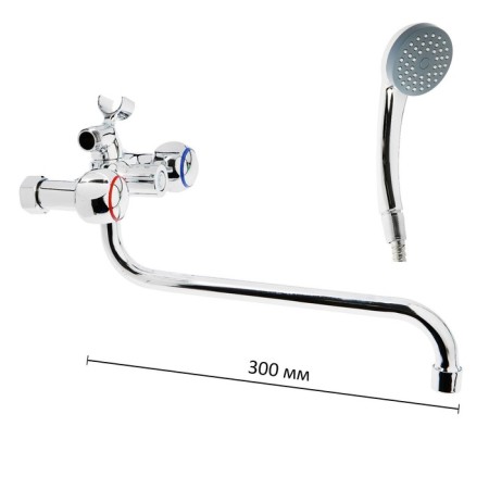 Olympus Bath mixer OS7602, two -wound, pour length 30 cm, chrome