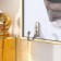 Key plastic, MDF 3 Home Plant hooks, gold 18.5x1.8x23.5 cm