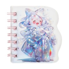 Notebook Gift Book on the comb 80l, line, color block, cover. 3D anime (10.2x10.5cm) 10539