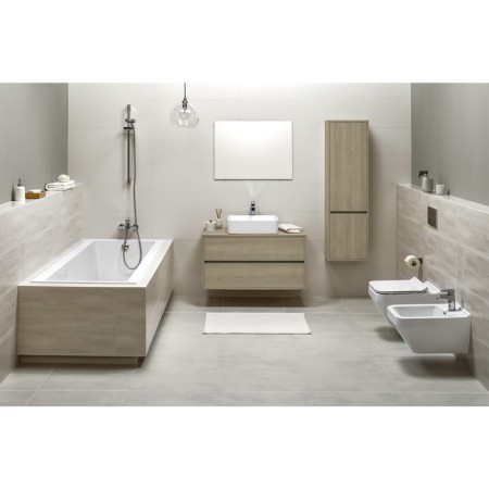The built -in sink Cersanit Crea 35, Square, on the countertop, white-5