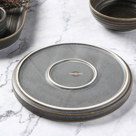 Porcelain dessert plate Magistro Urban, D = 18.2 cm, color gray color-5