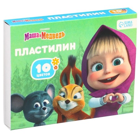Plasticine 10 -cv 150g Masha and Bear-2