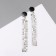 Hanging earrings "rectangle" disco, black-silver color, 8 cm
