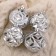 Set of balls plastic D -6 cm, 6 pcs "Midas - Geometry" silver