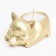 Candle "Corgi" in a candlestick of gypsum, 8.5x13x7cm, gold