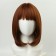 Artificial wig, with a bang, imitation of the skin, 30 cm, red color