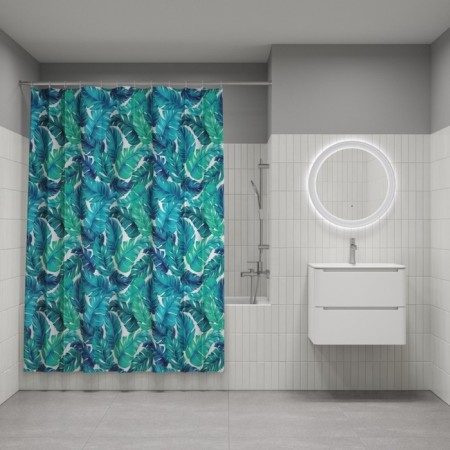 Curtain for the bathroom IDDIS BF05P18I11, 200x180 cm, polyester, color colorful color