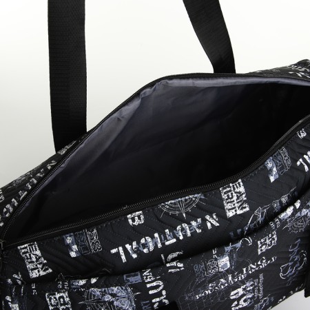 Sports bag with a zipper, shoe department, 2 outer pockets, long belt, black color-3