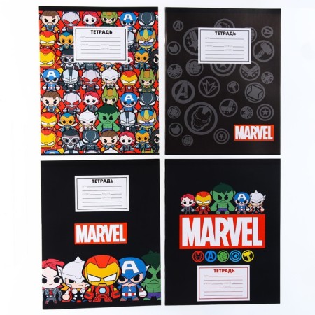 Notebook in a cage 18 sheets, 5 types of mix, cover covered cardboard, avengers-3