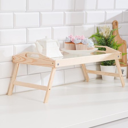 Folding breakfast table, 50 × 30cm, with handles, glass-1