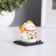 Plastic pendulum "White Mani-Neko with an ingot of iamba on the head" 5x5x6 cm