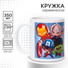 Кружка сублимация, 350 мл "Сильный, как папа", Мстители