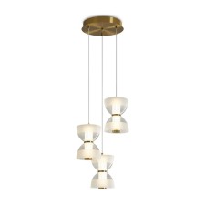 Suspended lamp Freya Fr6136PL-L18BT KOIL, 350x350x1755 mm, LED, 23W, 2000LM, 3000K, brass color