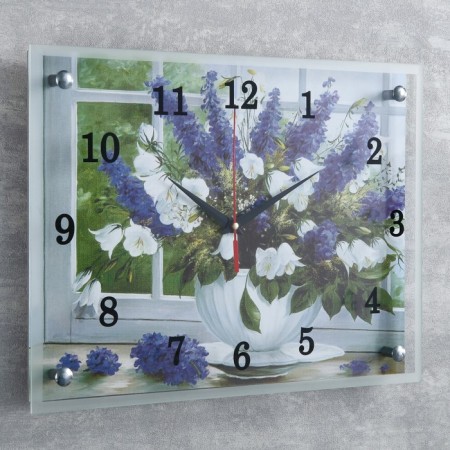 Watching clock, series: flowers, "flowers in a vase", 30x40 cm-1
