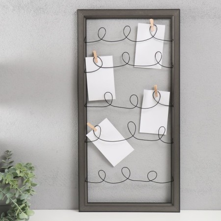 Photo frame plastic in 4 photos "Funny curls" with clothespins, black 60x30 cm-2