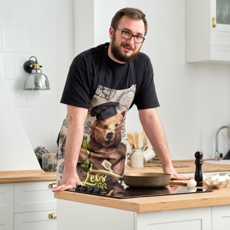 Apron "Ethel" Bear 73x71 cm, 100% cotton, reps 210 g/m2-1