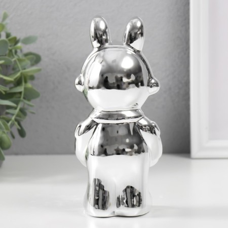 Souvenir ceramics "Bunny-cosmonaut" silver 8x6x17 cm-2