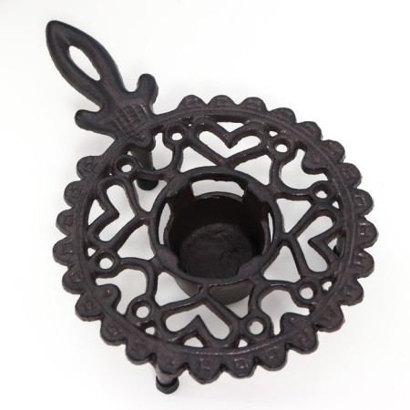 Standing for a heating candle for 1 candle of cast iron "hearts" with a handle 4x14.5x21.5 cm-3
